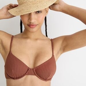*NWT* J.Crew Wide Ribbed French Bikini Top